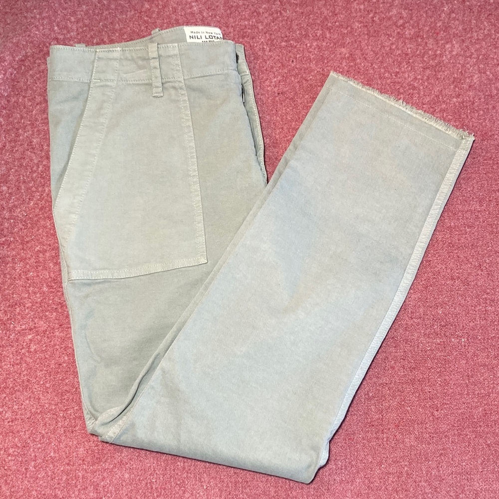 NILI LOTAN Jenna Cropped Raw-Edge Pants